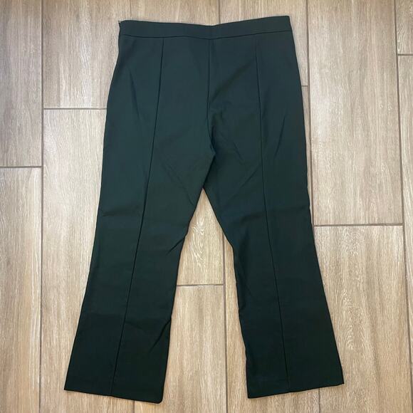MNG Mango Womens Pants US 8 Green Cropped Stretch Straight Leg Trousers Workwear - Picture 2 of 8